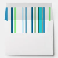 Blue green white Beach Stripes Envelope