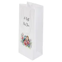 Love Birds in Spring Flowers  Wine Gift Bag