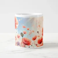 Mugs & Cups - Poppies growing in a field