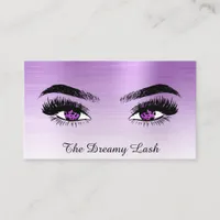 *~* VIOLET Glitter Lashes QR Brows Extensions Business Card