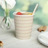 Flower Stripe Cute Neutral Boho Baby Shower Paper Cups