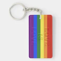 Love is Love Gay Pride Personalized Keychain