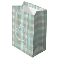 Coastal Christmas Plaid Pattern#2 ID1009 Medium Gift Bag