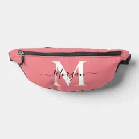 Personalize Monogram Initial Name Pink Fanny Pack
