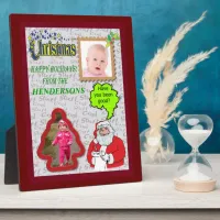 Christmas Santa & Tree Add Photos Plaque