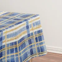 Blue Gold Christmas Pattern#2 ID1009 Tablecloth