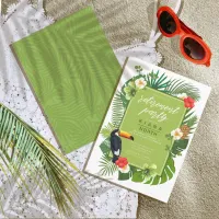 Watercolor Tropical Retirement Green ID577 Invitation