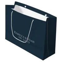 Simple Minimalist Elegant Understated Text Wedding Large Gift Bag