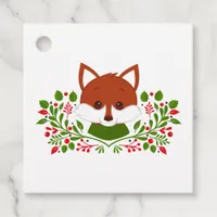 Cute Christmas Fox Favor Tags