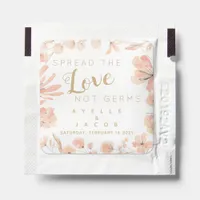 Blush Blooms Watercolor Gold Floral Custom Wedding Hand Sanitizer Packet