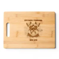 Proud Schnauzer on Purebred Dog Day Cutting Board