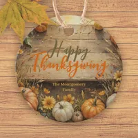 Pumpkins on Rustic Barn Wood Thanksgiving Favor Tags