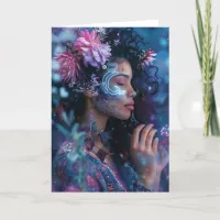 *~* Magical Woman FLOWERS SC4 Esoteric BLANK Thank You Card