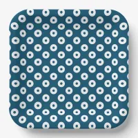 Simple Dark Blue and White Polka-Dots Paper Plates