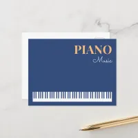 Piano Music Stylish Modern Musical Instrument Blue Postcard