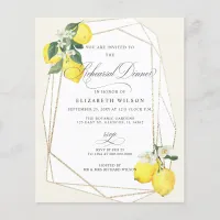 Budget Lemon Citrus Summer Rehearsal Dinner