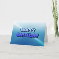 Happy Birthday Card Blue Bubble Text