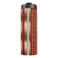 Red Christmas Fa La La Pattern#27 ID1009 Thermal Tumbler