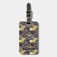 Purple and Yellow Japanese Landscape Luggage Tag