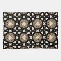 Moroccan Stylish Black & Beige Geometric Pattern Kitchen Towel