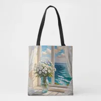 Pretty Ocean Scene Coastal Art Tote Bag