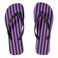 Purple and Black Striped Flip Flops