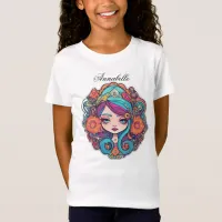 Cute Boho Flower Girl White T-Shirt