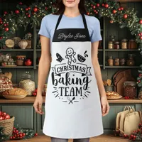 Christmas Baking Team Cute Black Personalized Apron