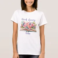 Book Lovers Tribe Pink Roses T-Shirt