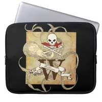 Jolly Roger Monogram Initial Laptop Sleeve