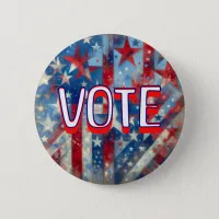 Red, White and Blue Patriotic Vote  Button