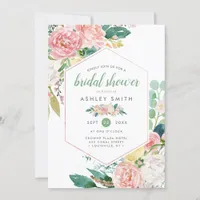 Pastel Spring | Modern Floral Frame Bridal Shower Invitation