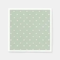 Star Dots Green Hand Drawn Watercolor Baby Shower Napkins