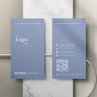 Minimalistic Dusty Blue Company Business Card