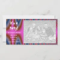 Pink Tie Dye Party Invitation Photo Card