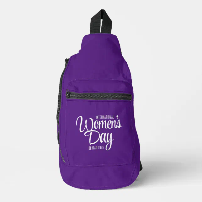 Purple Script International Women's Day March 8 Sling Bag