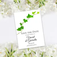 Green English Ivy Wedding Save the Date