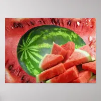 Watermelon and Cut Slices Small Poster