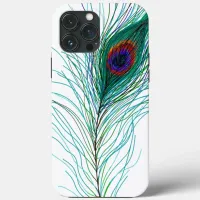 Hand drawn Peacock Feathers   iPhone 13 Pro Max Case