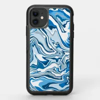  Blue Digital Fluid Art Marble Pour Painting   OtterBox Symmetry iPhone 11 Case