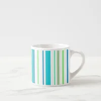 Aqua Blue Green Beach Color Stripes Espresso Cup