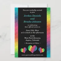 [Rainbow Crinkle Wedding] Hearts Modern Black