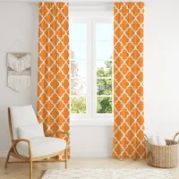 Orange Moroccan Quatrefoil Trellis Blackout Curtains