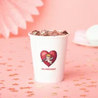 Cupid on Red Heart Paper Cups