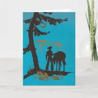 Vintage Western Cowboy Christmas Holiday Card