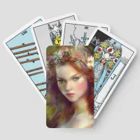 Dreamy kitschy Maiden with Flower Wreath Tarot