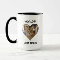 World's Best Boss | Funny Cat Picture and Name Mug