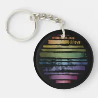 Equality Love Rainbow Brush Strokes LGBTQ ID656 Keychain