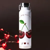 Custom Cherry Coded Valentine's Water Bottle