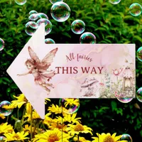 Whimsical Fairy Party Garden Directional  Sign